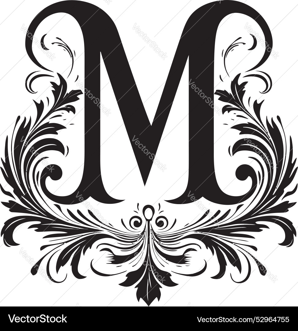 Modernistic script innovative font m mystical vector image