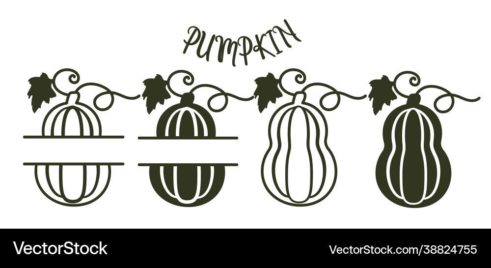 Pumpkins with horizontal empty frame for text Pumpkins with horizontal empty frame for text Vector Image