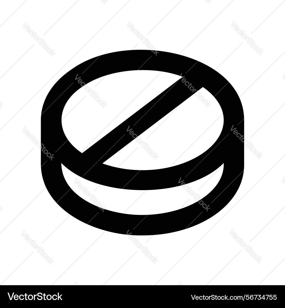 Round pill with scored line for easy splitting Vector Image