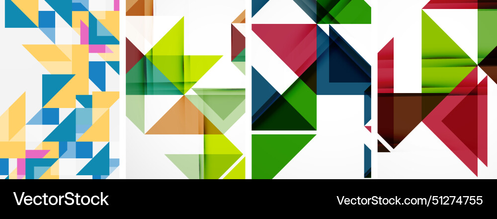 Triangle poster geometric background set Vector Image