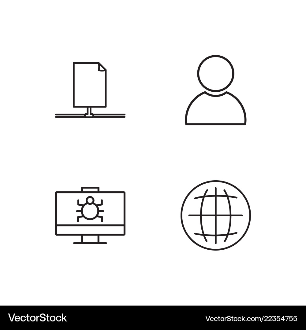 Web Icons - Simple Outlined Set Vector Image