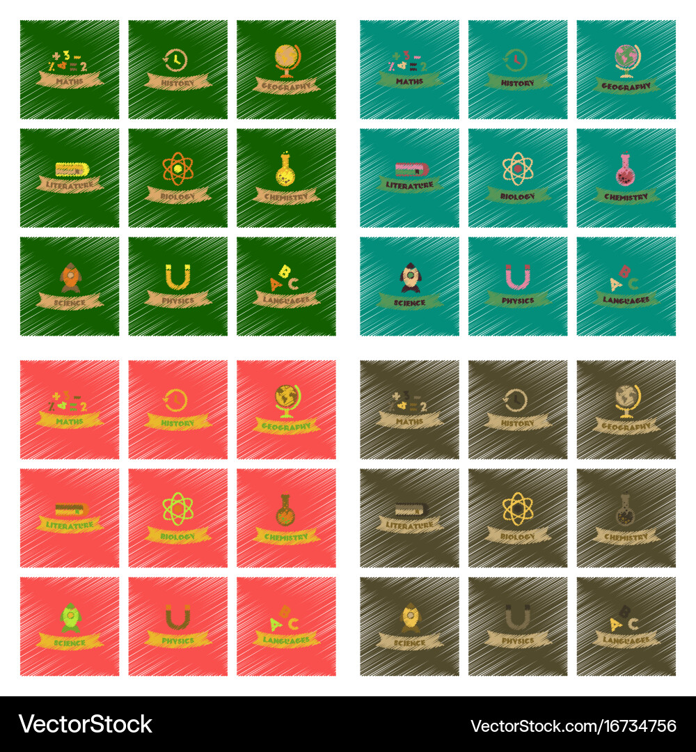 Assembly flat shading style icons rocket science Vector Image
