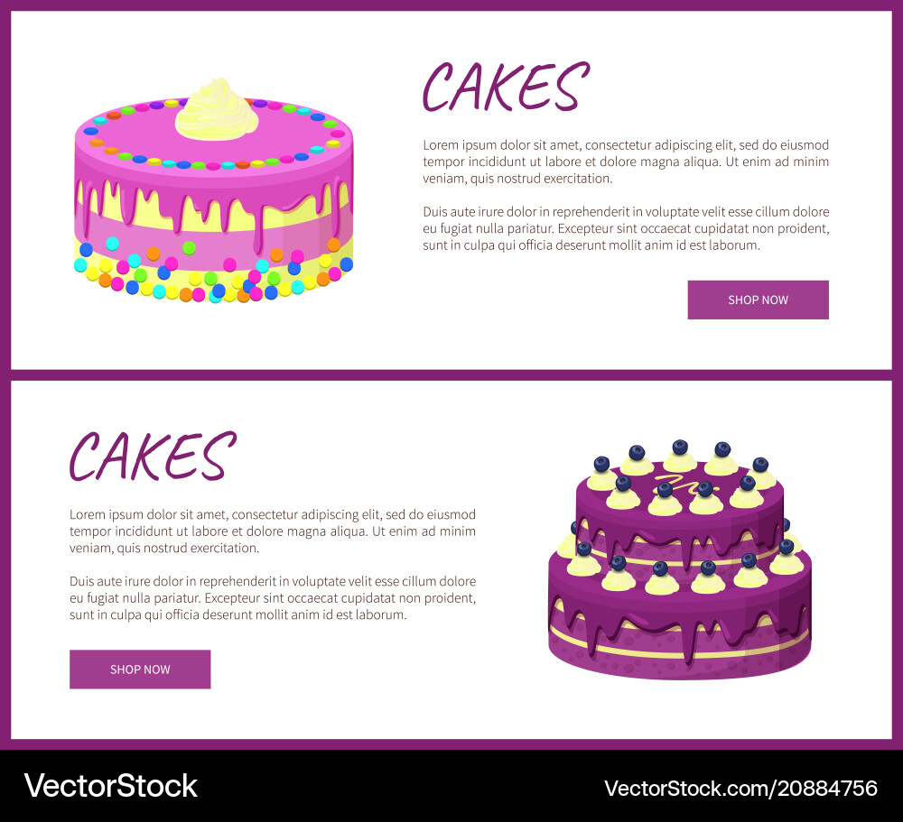 Cakes Abwechslung Seite online shop Cakes Abwechslung Seite online shop vektorbild