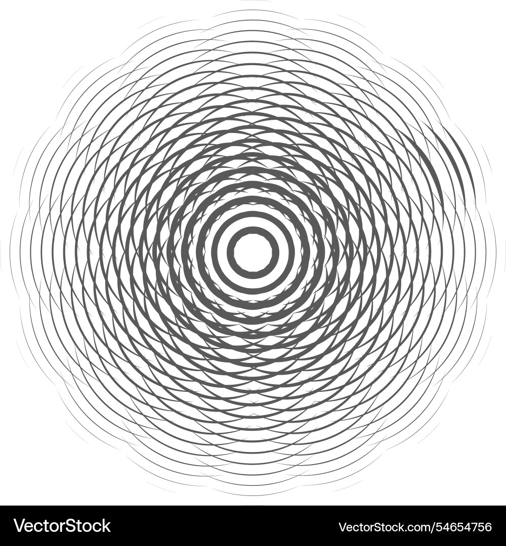 Circular geometric design with layered concentric vector image