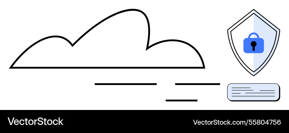 Cloud computing security concept with shield Cloud computing security concept with shield vector image