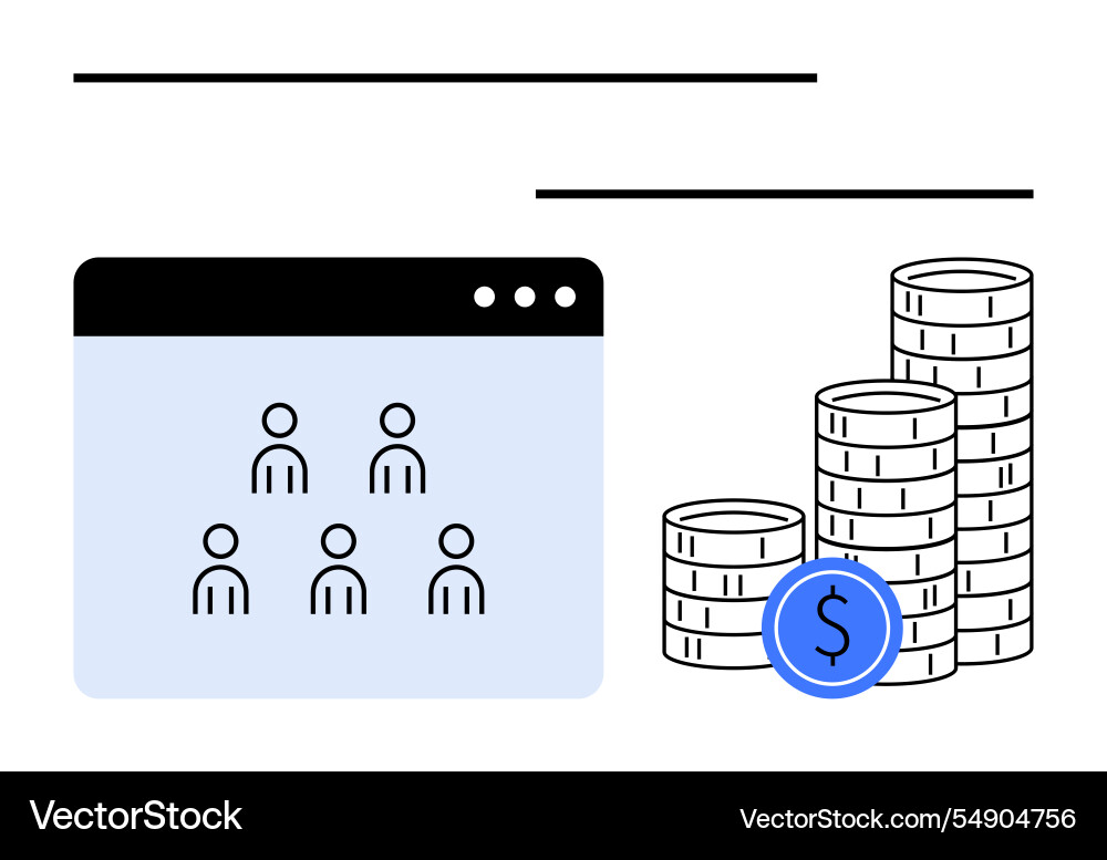 Digital teamwork concept with browser window Vector Image