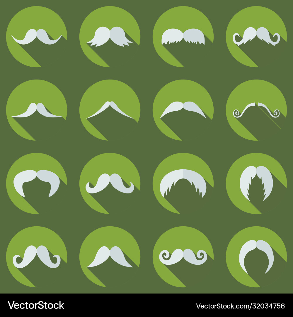Flat modern design with shadow icon mustache Vector Image