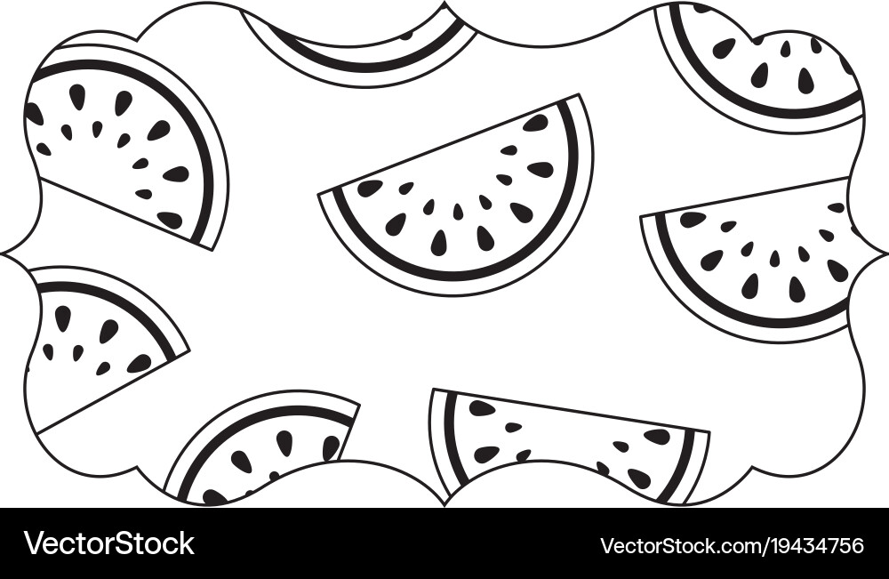Frame with watermelon pattern background Vector Image