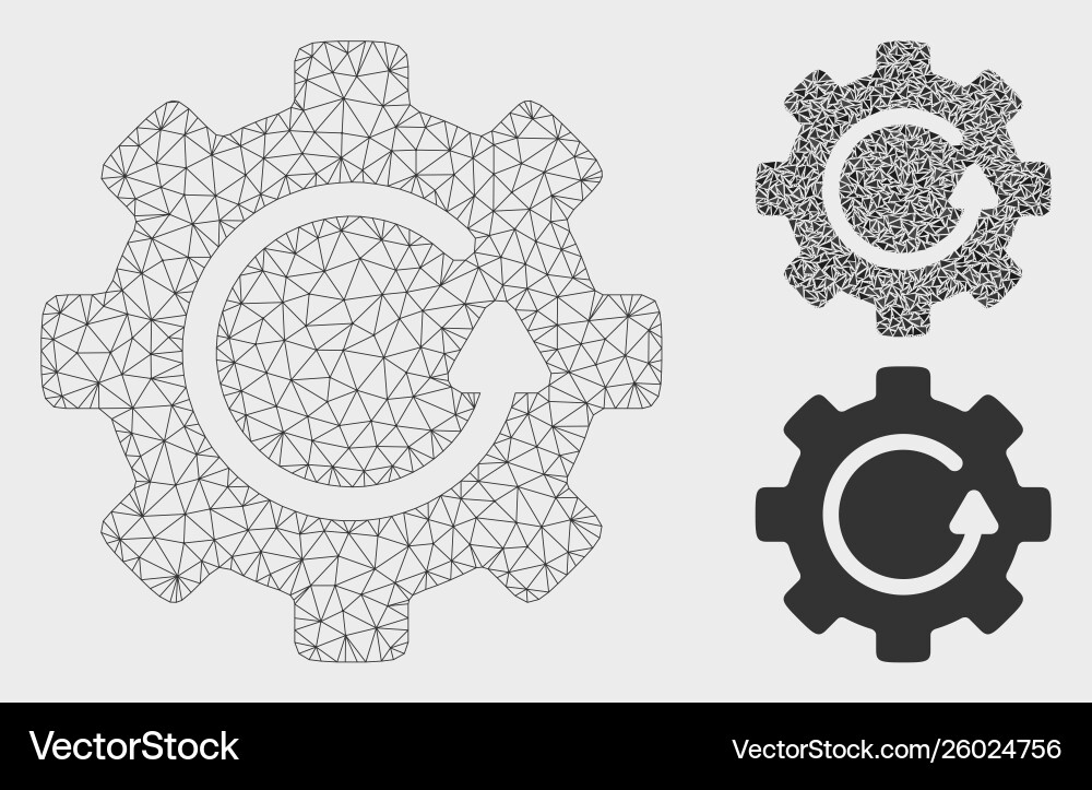 Gear rotation mesh network model Gear rotation mesh network model Vector Image