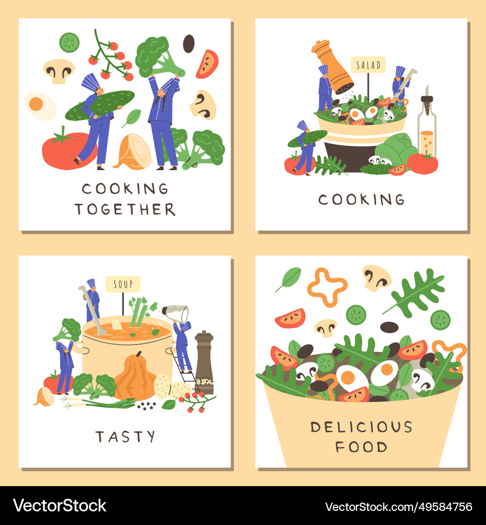 Küchenchef Essen Poster Set Vektorbild