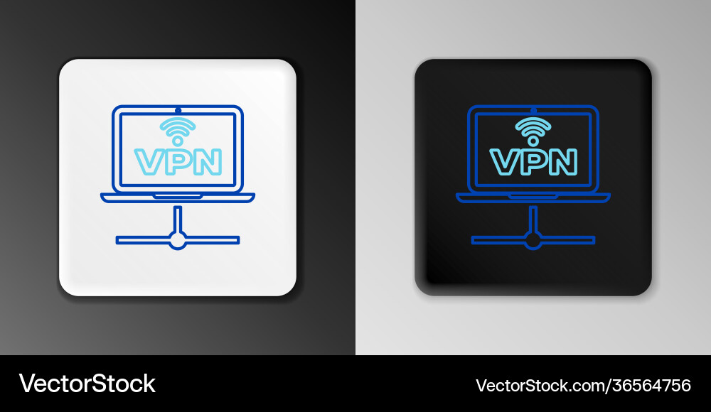 Line vpn computer network icon isolated on grey Line vpn computer network icon isolated on grey vector image