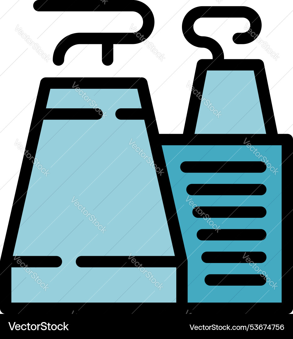 Nuclear power plant emitting smoke pollution icon Nuclear power plant emitting smoke pollution icon vector image