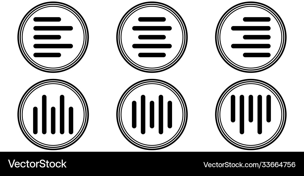 Set icons horizontal and vertical alignment align Set icons horizontal and vertical alignment align vector image