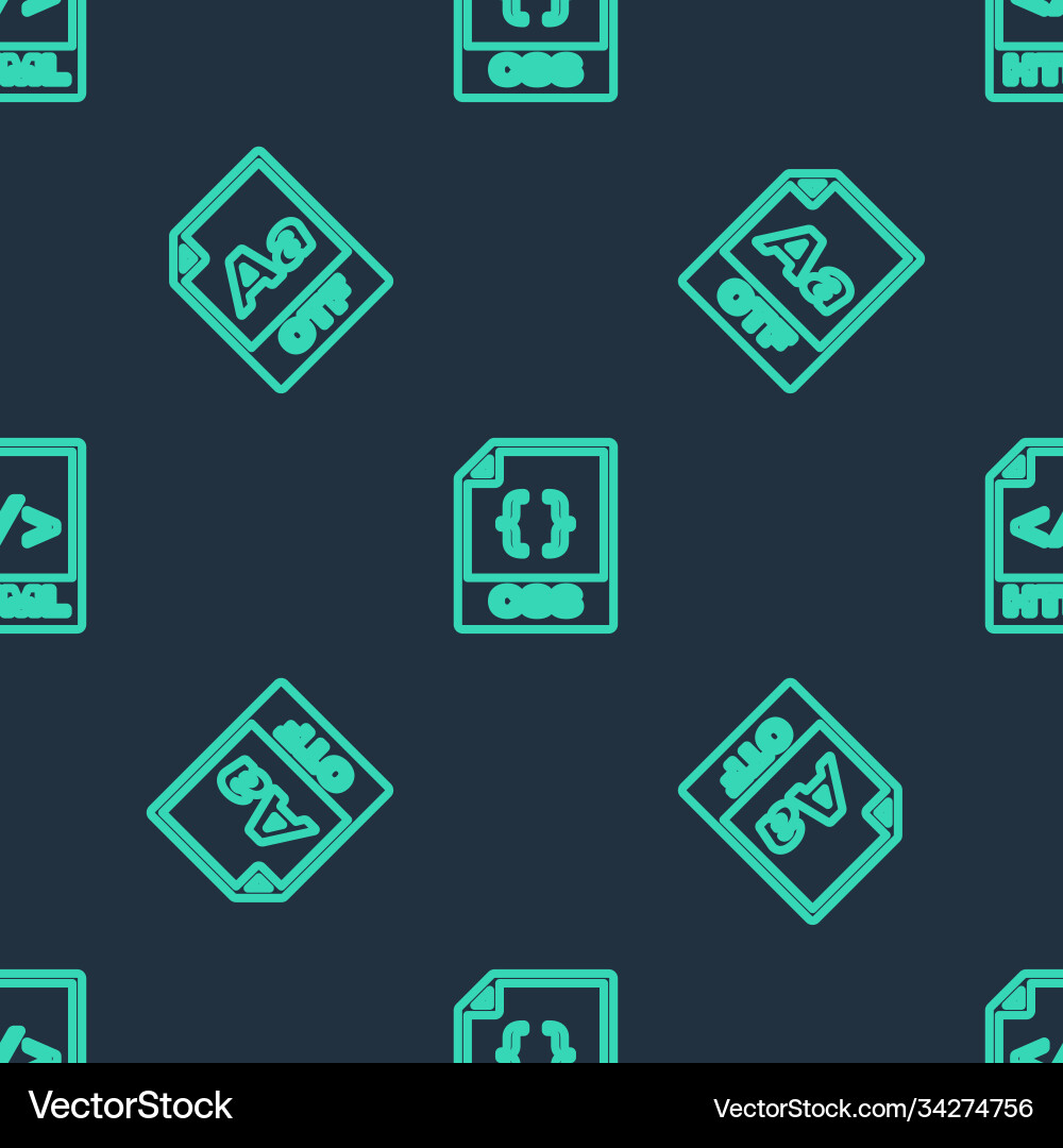 Set line css file document otf and html Set line css file document otf and html Vector Image