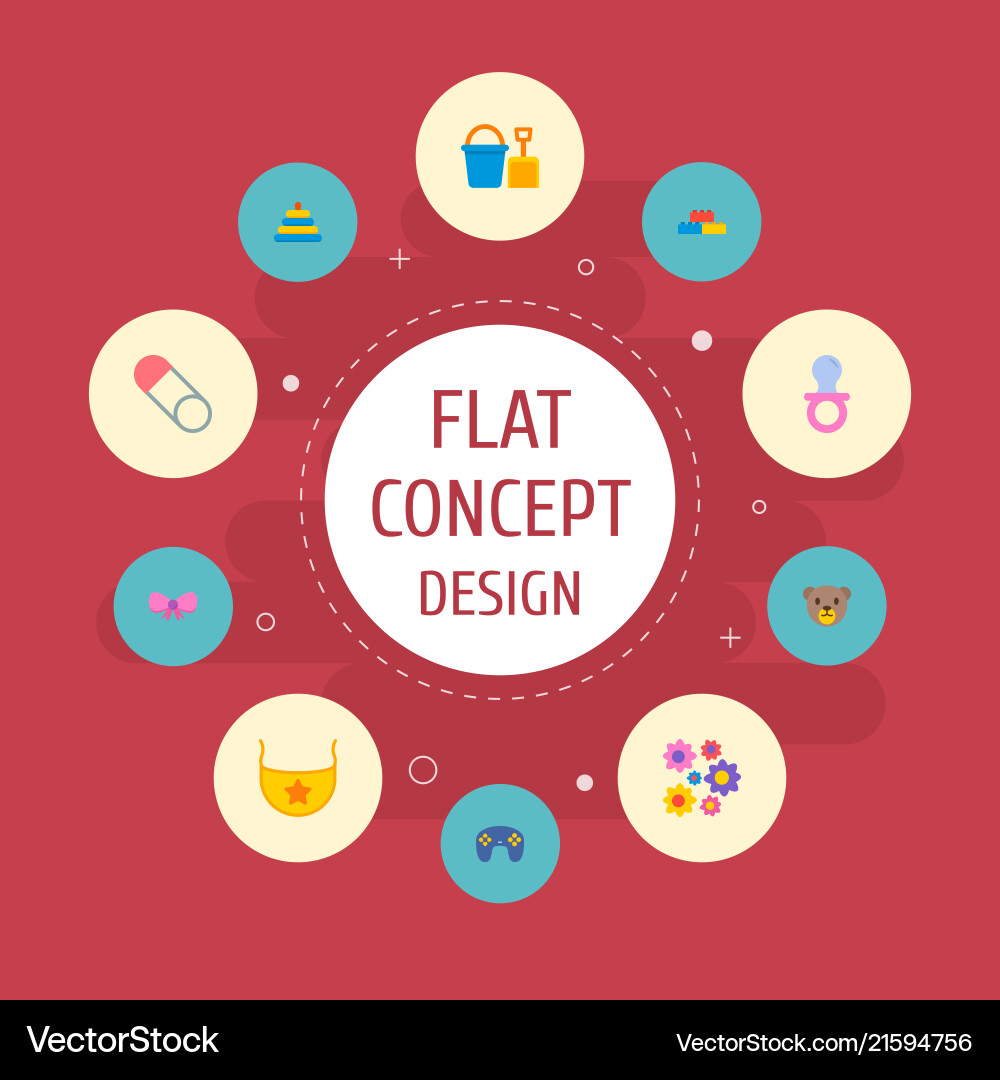 Set of child icons flat style symbols with joypad Vector Image