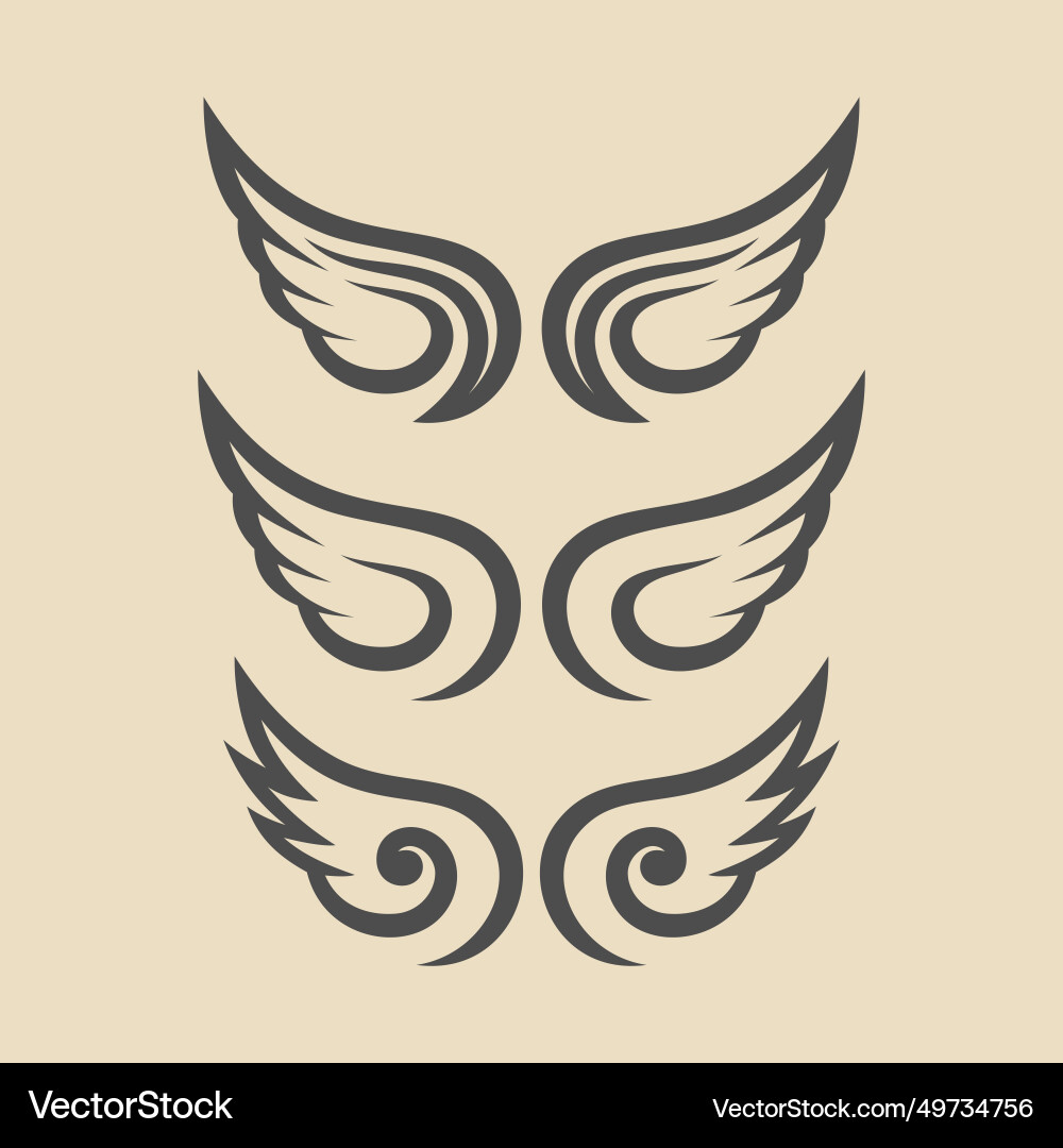 Wings logo set Royalty Free Vector Image - VectorStock