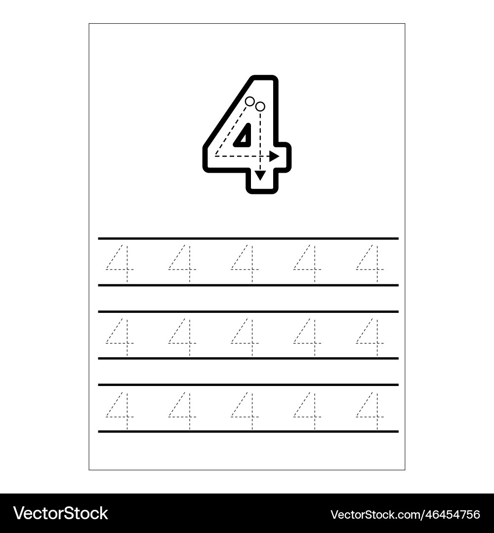 Writing numbers practice how vector image
