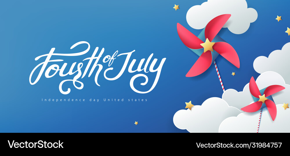 4th of July USA Banner Vector Image
