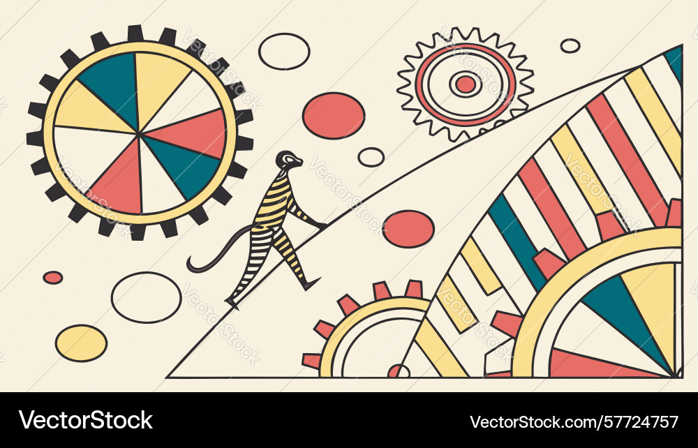 Abstract gears and mechanical elements Vector Image