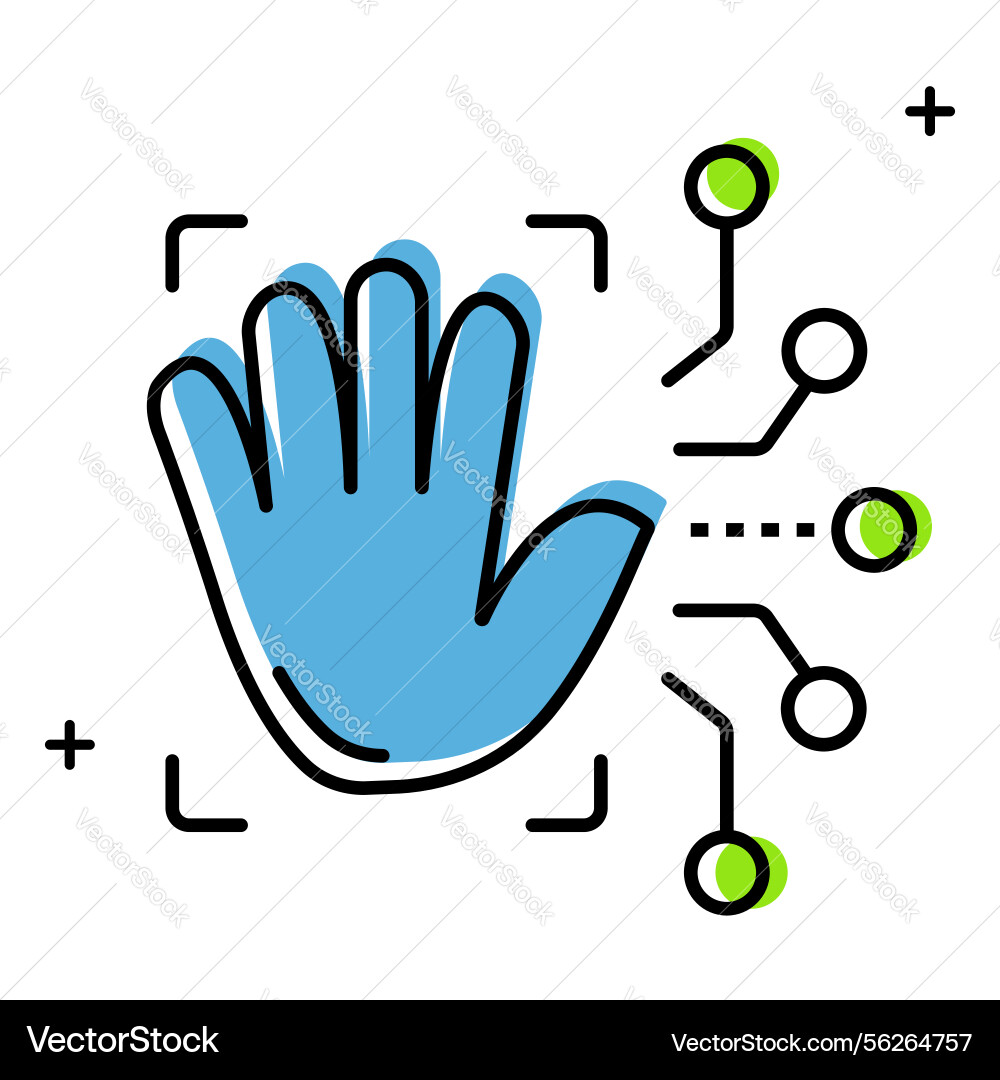 Ai powered hand gesture sensor icon design Vector Image