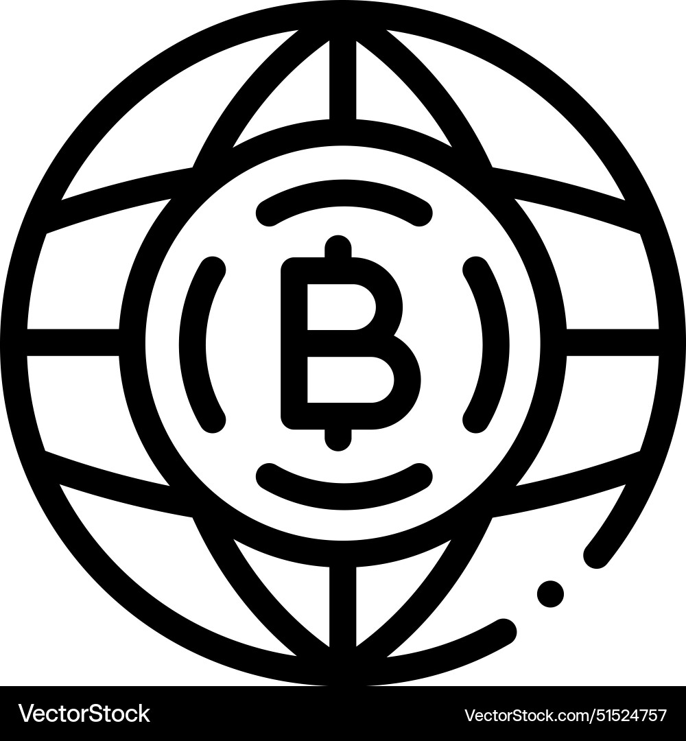 Bitcoin icon thin linear style design isolated Bitcoin icon thin linear style design isolated vector image