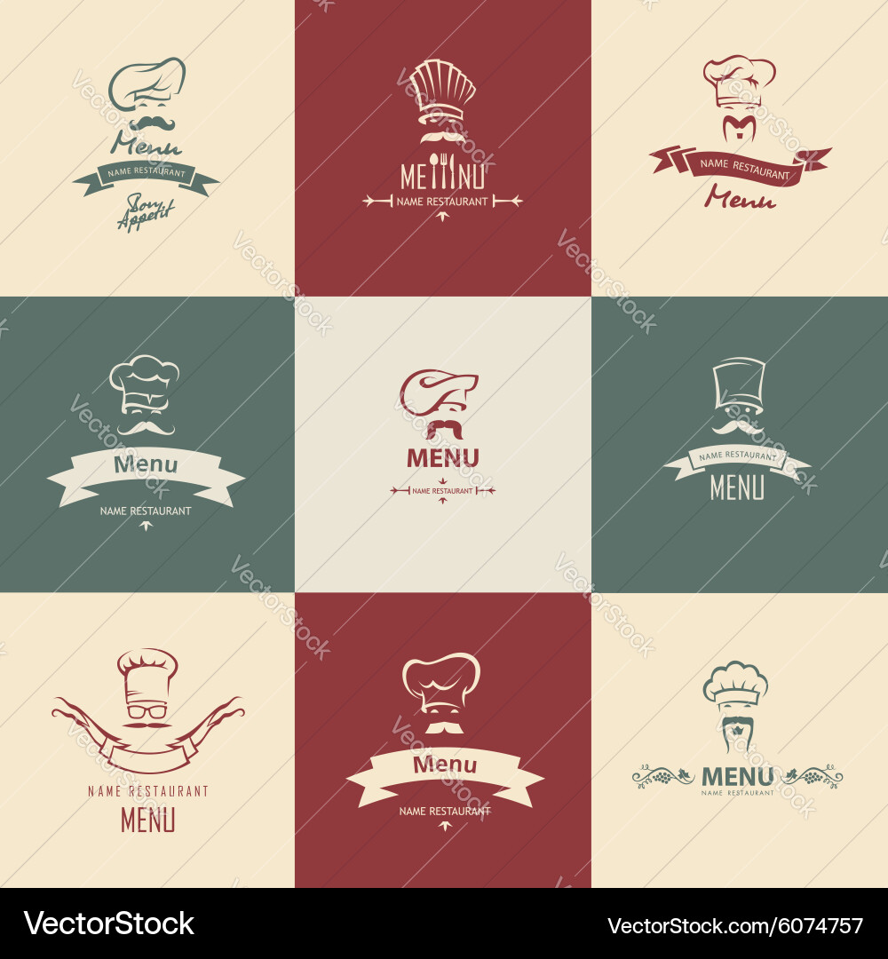 Chef menu set Vector Image