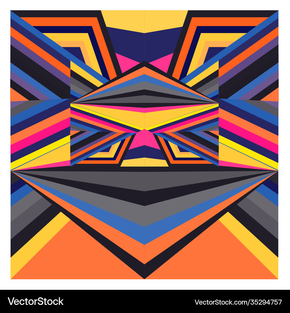 Colorful geometric and curve background pattern vector image