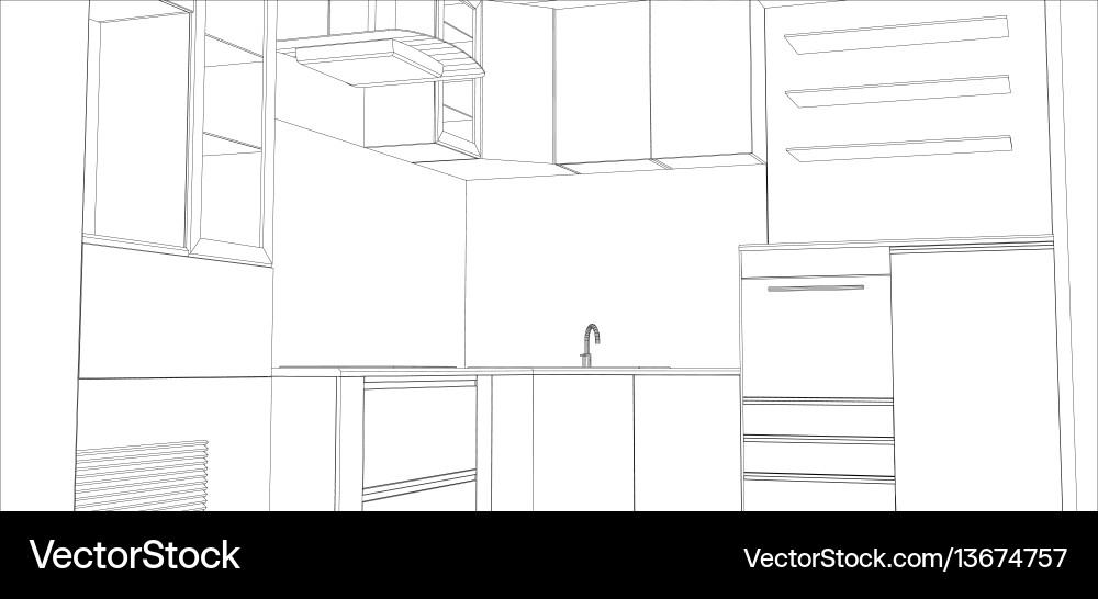 Design process in wire-frame Vector Image