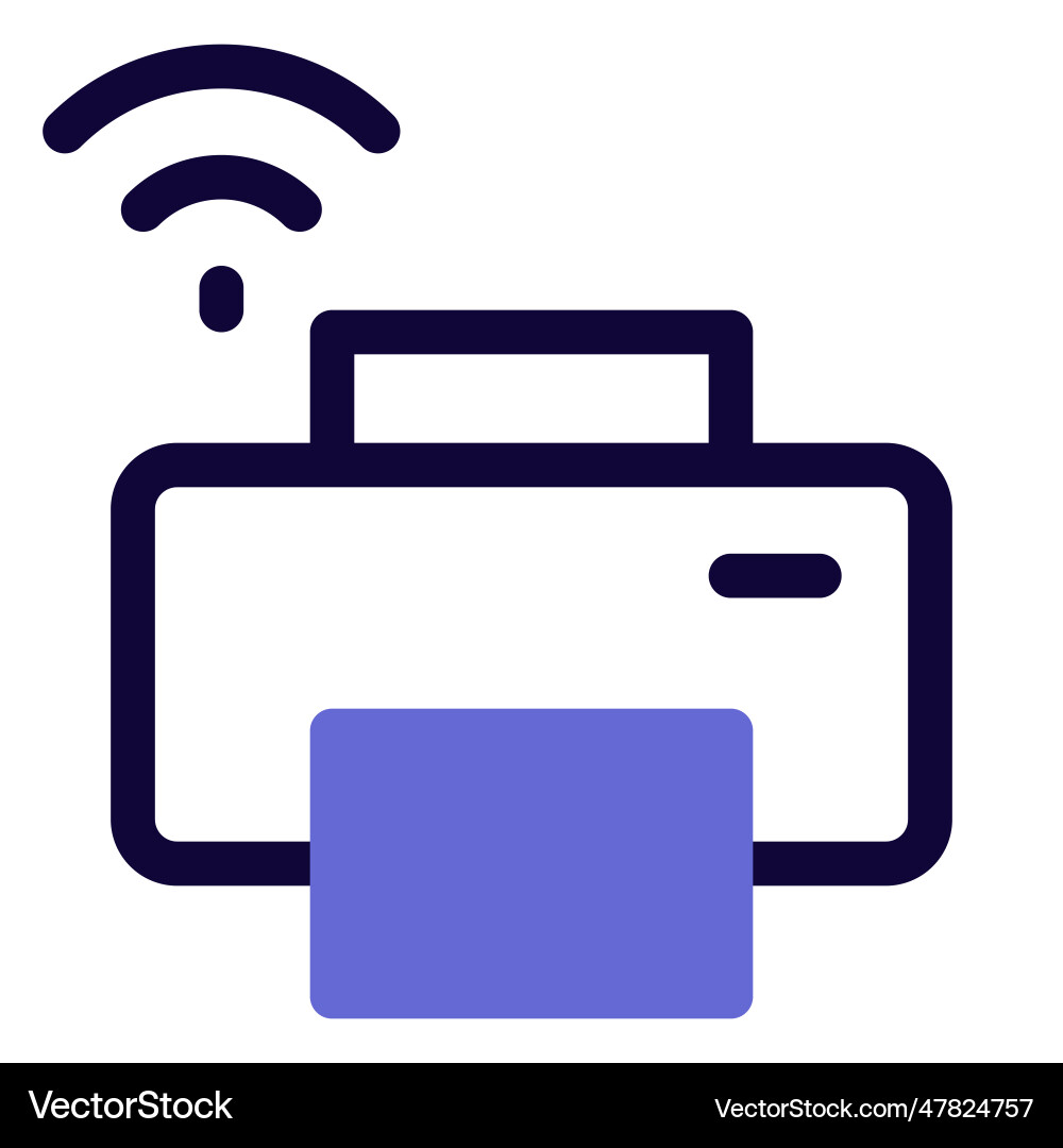 Electronic printer functions via wifi connection Vector Image