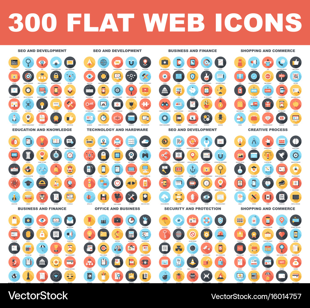 Flat Web Icons - Business & Tech vector image
