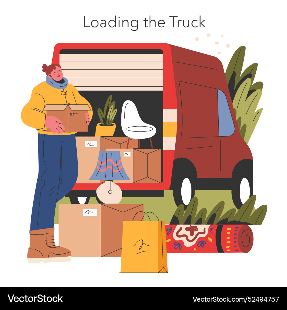 Moving house flat Moving house flat vector image