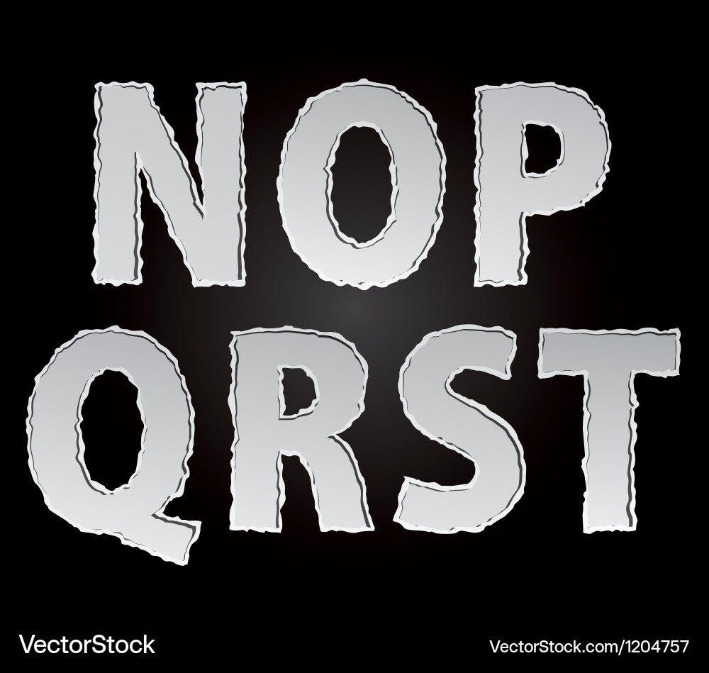 Paper alphabet part 3 Vector Image
