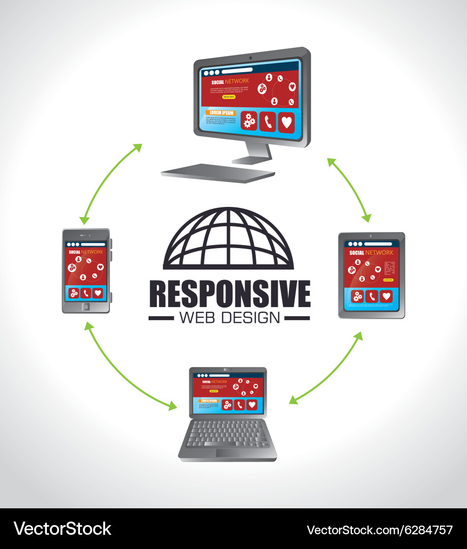 Responsive web design vector image