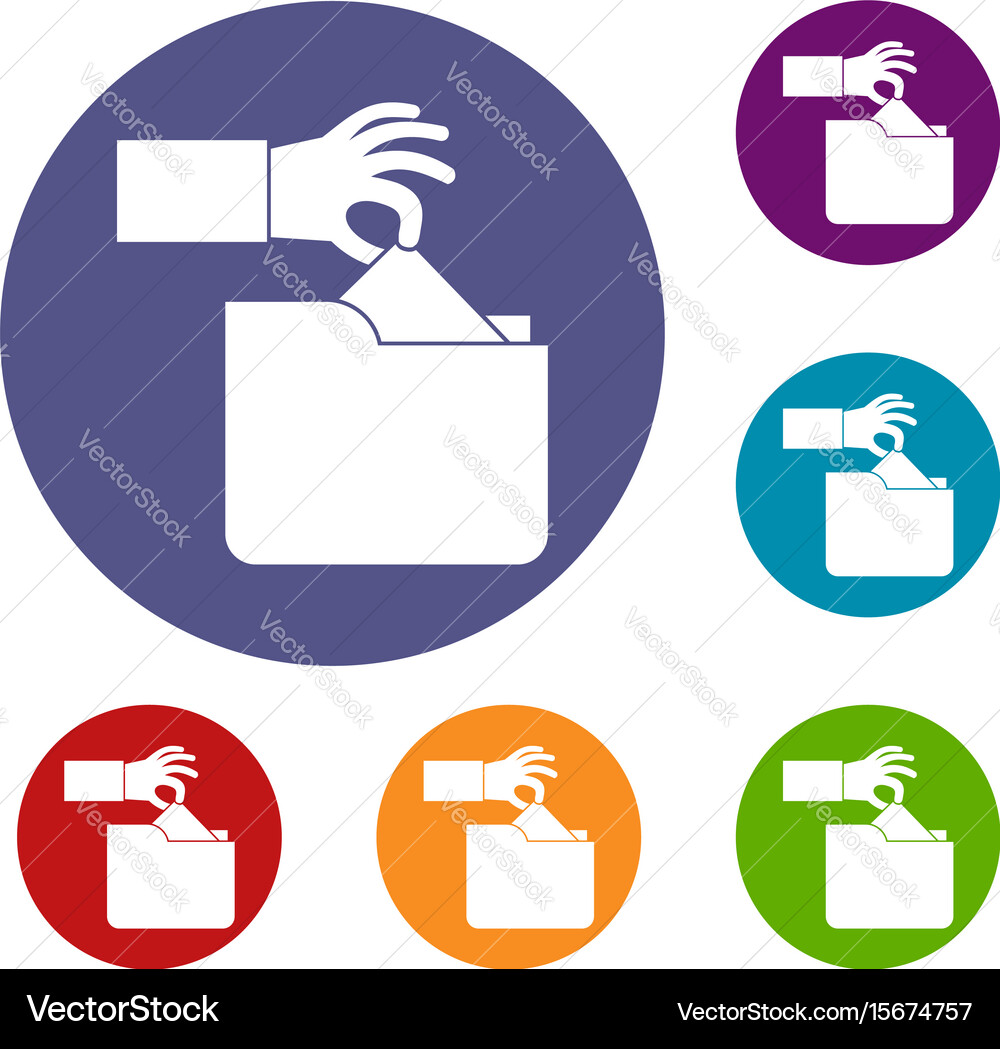 Robbery secret data in folder icons set vector image