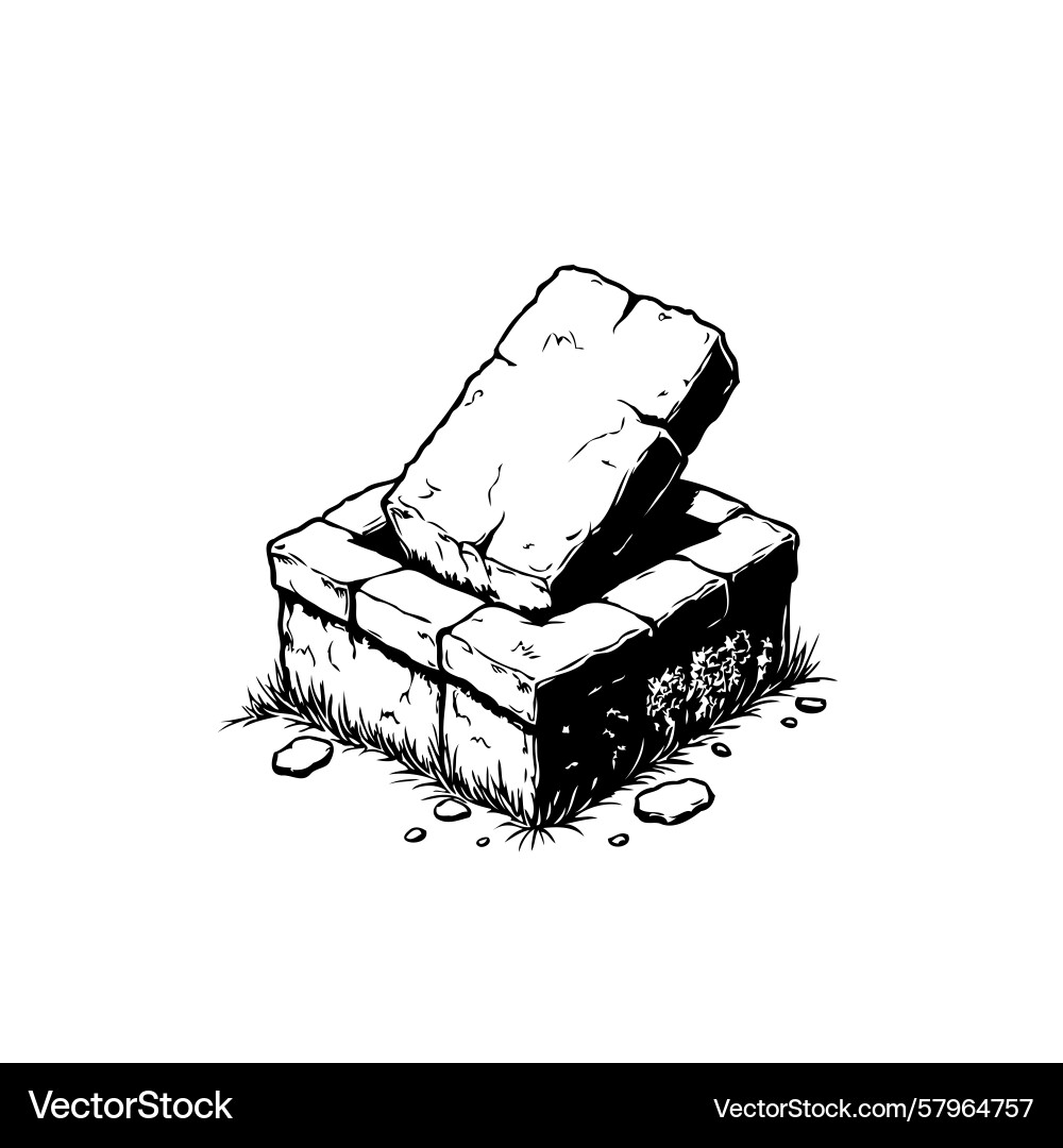 Rustic Stone Structure Rendering Vector Image