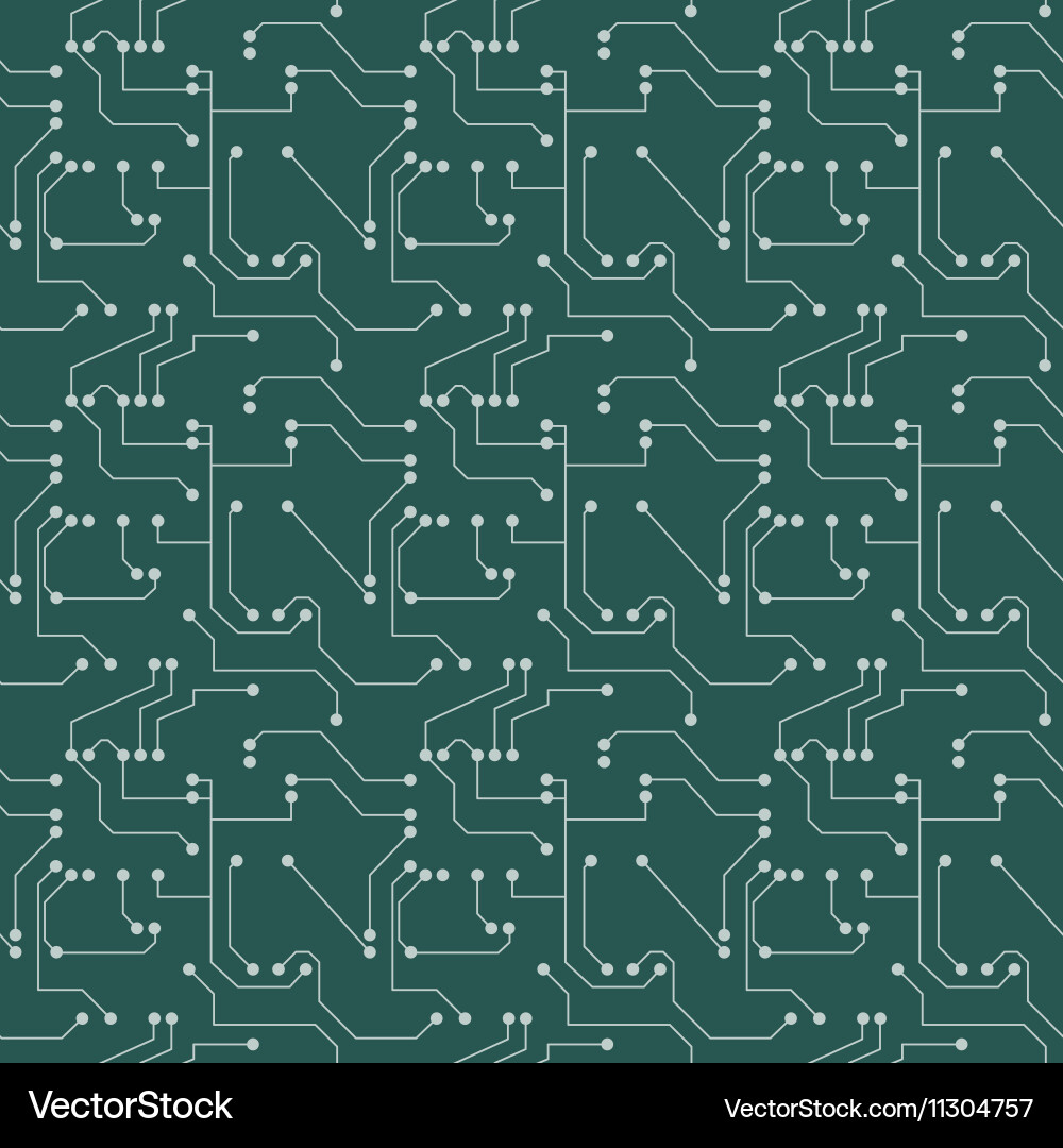 Seamless pattern computer circuit board vector image