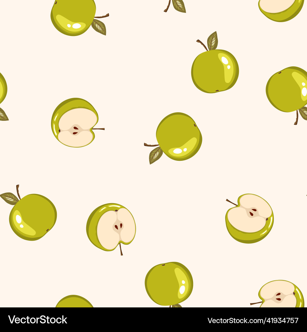 Seamless pattern with apple on white background Seamless pattern with apple on white background vector image