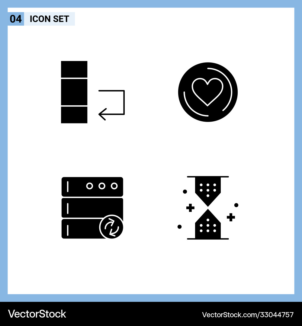 Set 4 solid glyphs on grid for change clock Vector Image