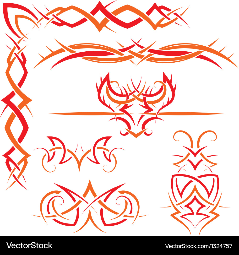 Set of gothic patterns vector image