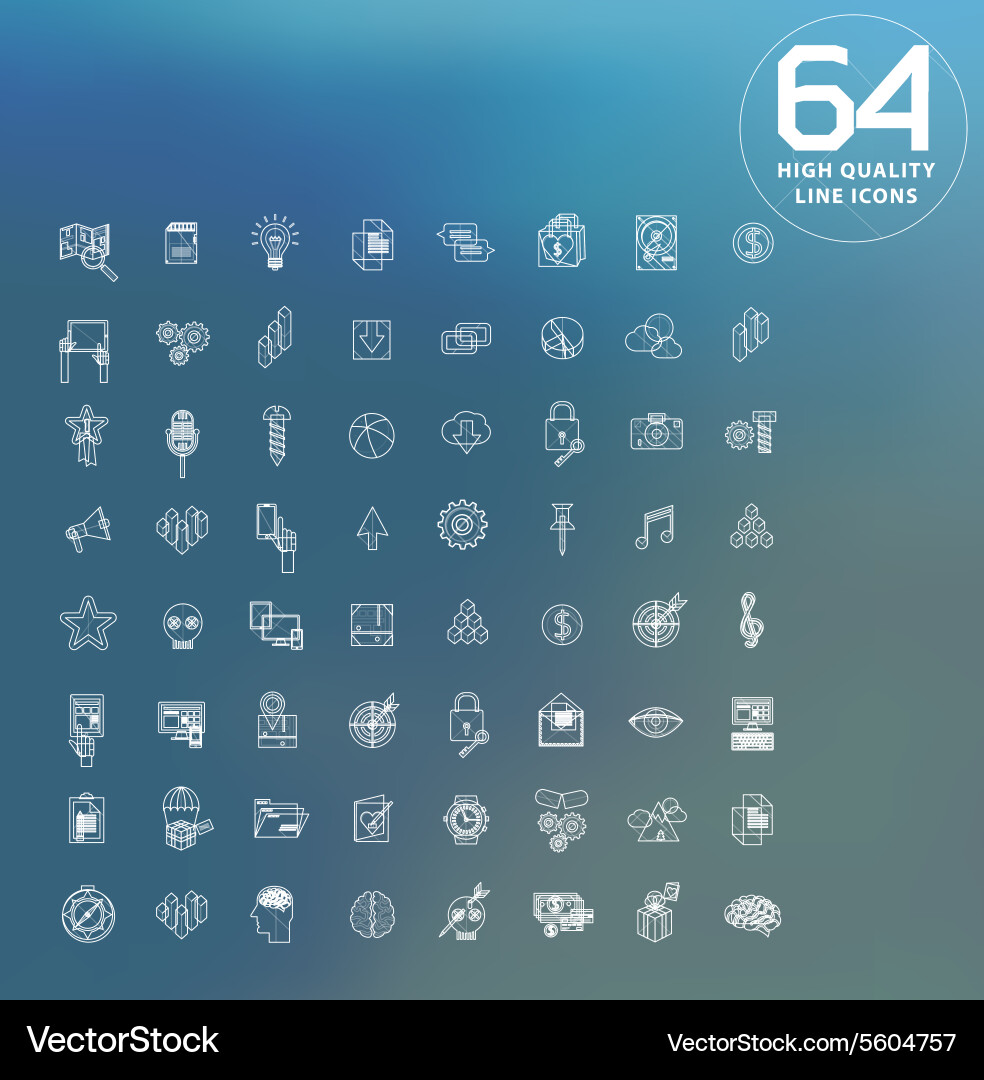 Universal modern icons for web and mobile app vector image