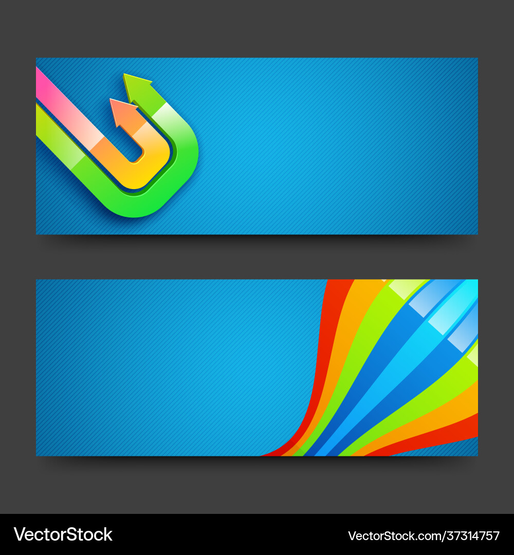 Website headers set with abstract elements vector image