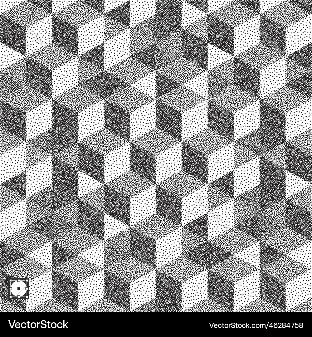 3d blocks structure background black and white Vector Image