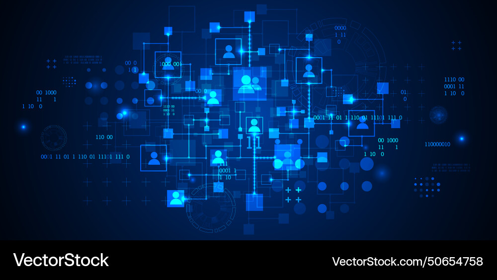 Abstract representation of a computer network Abstract representation of a computer network vector image