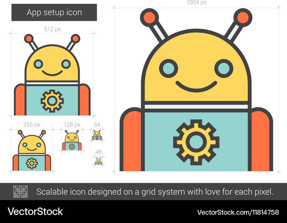 App setup line icon Vector Image