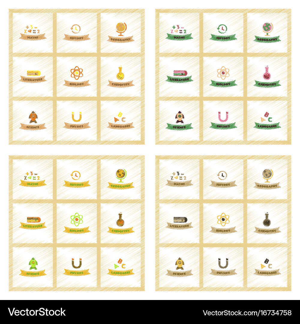 Assembly flat shading style icons rocket science Vector Image