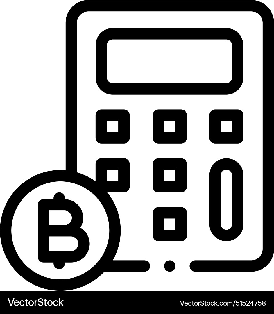 Bitcoin icon thin linear style design isolated Vector Image