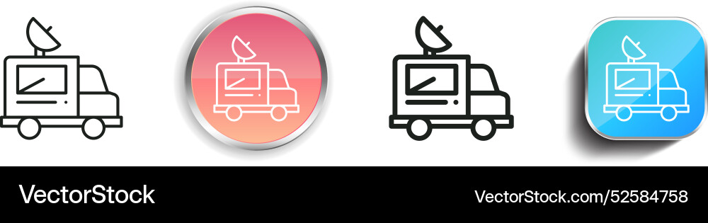 Car icon thin linear regular and button style Car icon thin linear regular and button style vector image