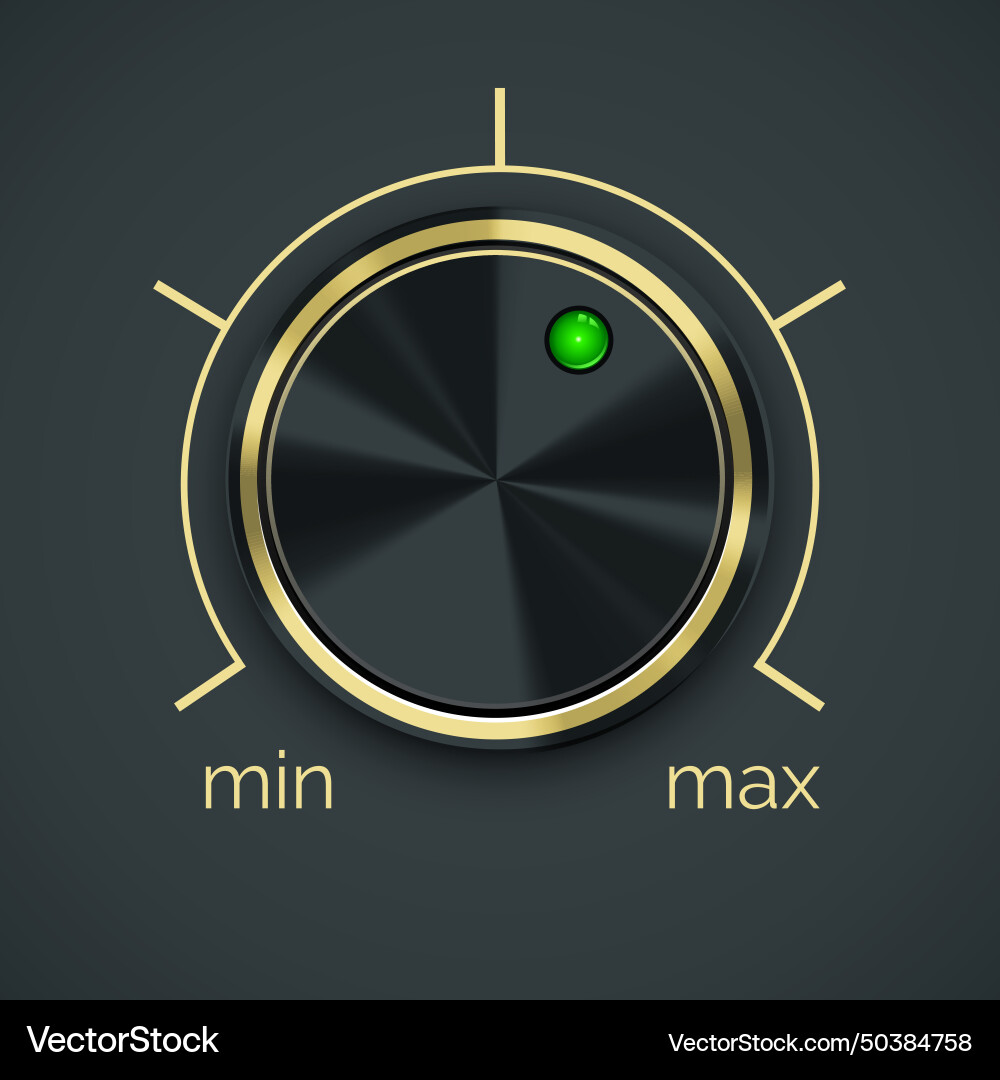 Circular metal controller with button Vector Image
