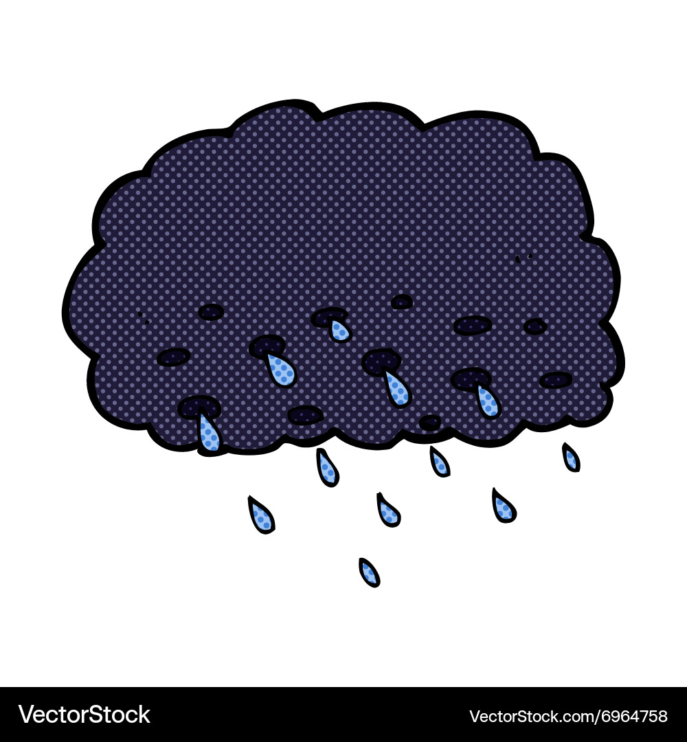 Comic cartoon rain cloud – Royalty-Free Vector | VectorStock