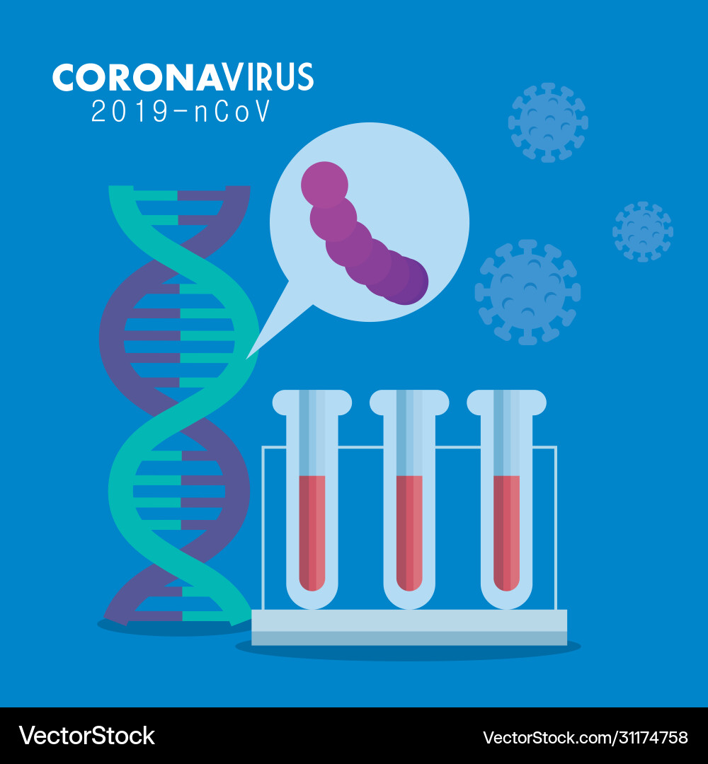 Dna structure with tubes test and particles Vector Image